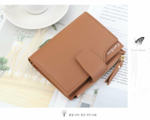 Women's Wallet PU Leather Clutch Bag Hasp Small Coin Pocket Purse Short Purse Handbag Short Zipper Card Holder 6Colors: Brown