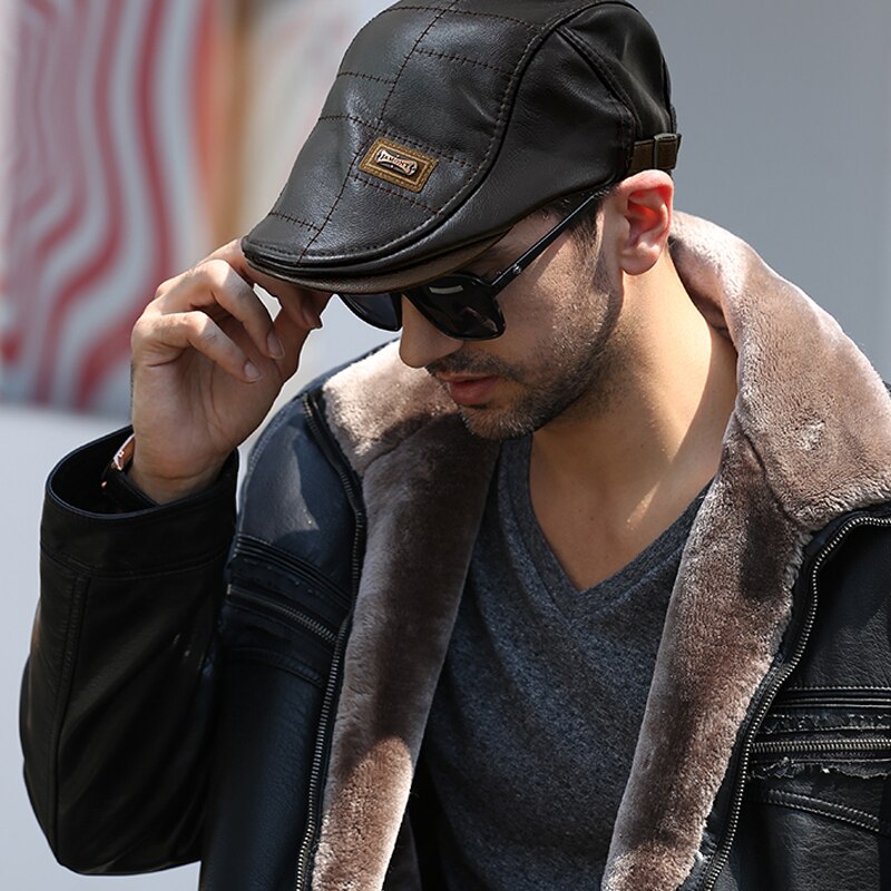 21 tipos hombres boinas primavera otoño invierno a prueba de viento de la calle vendedor de periódicos sombrero de la boina Retro Inglaterra sombrero hombres sombreros alcanzó gorros de pintor