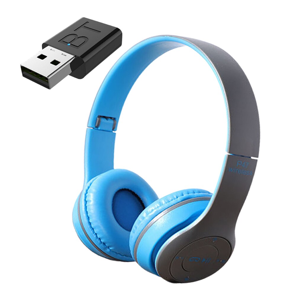 RAXFLY cuffie Bluetooth con microfono Computer PC TV telefono Laptop Tablet Gamer cuffie Wireless riduzione del rumore telefono musica casco: blue launcher