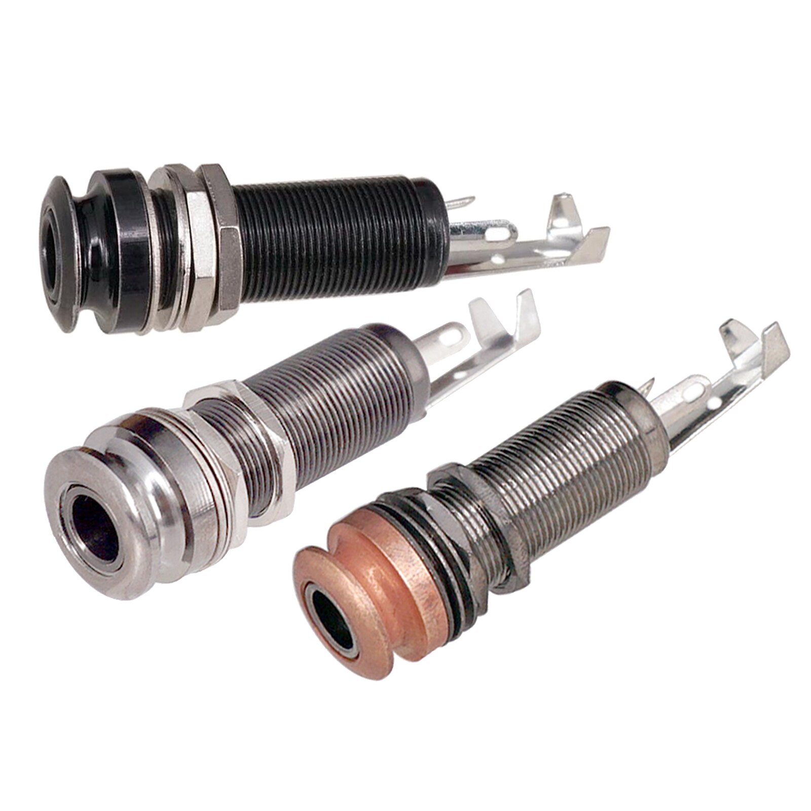 Brass Threaded Cylinder Guitar Jack 1/4" Barrel Jack Cylinder Input Output Jacks for Electric Guitar Parts