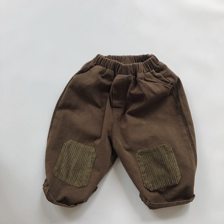 Hosen Knöchel Länge Elastische Taille Lose Solide Baumwolle Neue Komfortabel Niedlich Schöne Einfache Frühling Auutmn Kinder Unisex Kid: Brown / 2T