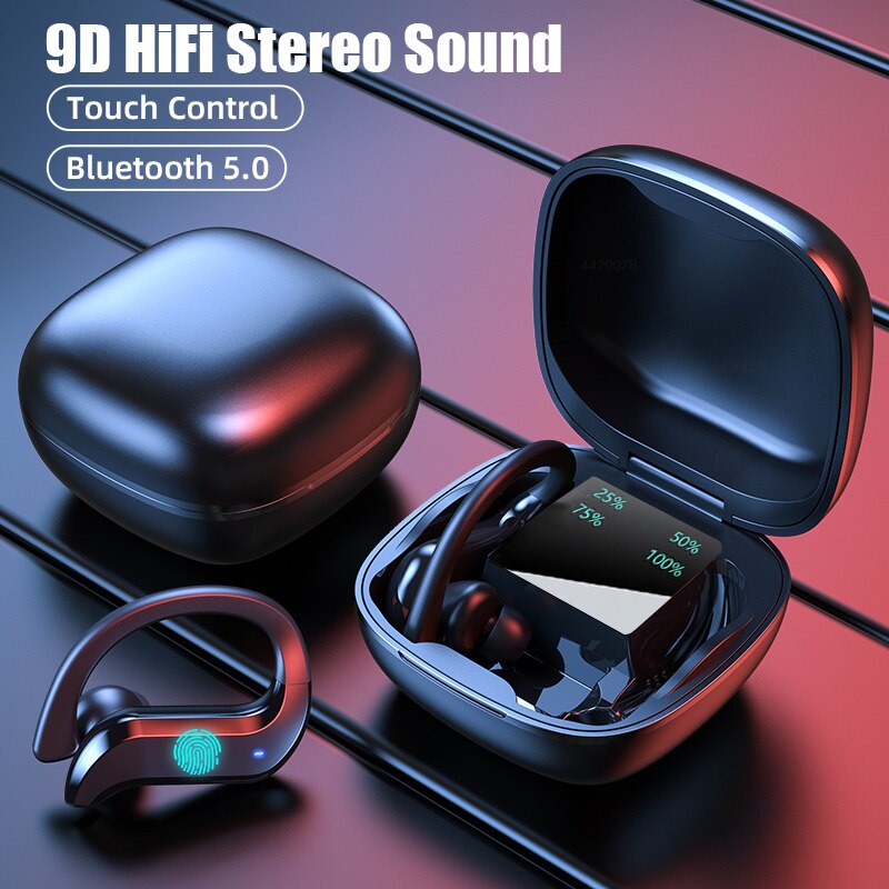 Bluetooth Oortelefoon Draadloze Hoofdtelefoon Met High-Definition Microfoon Stereo Sport Waterdichte Oordopjes Touch Control Headsets