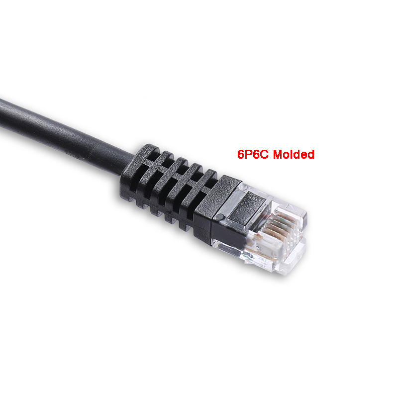 2M molded RJ12 6P6C to RJ12 6P6C Cable for Replacing Fanatec ClubSport Shifters / Pedals Cable