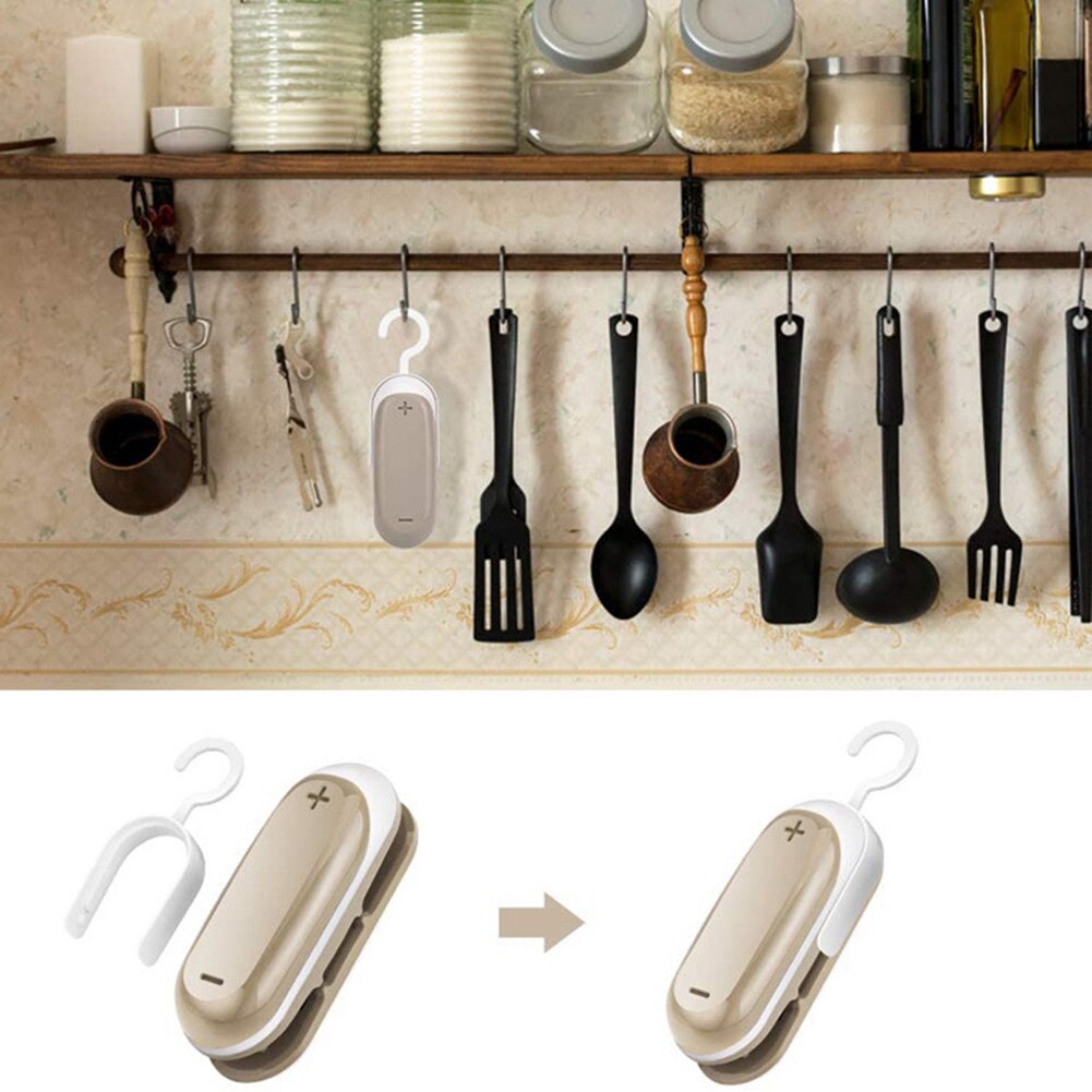 Mini Machine à sceller à la main 2 en 1, Machine à sceller à la chaleur, pince pour sac de collation, outil de presse à main Portable pour ménage gris