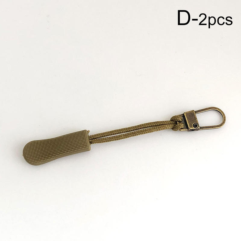 Tirette de fermeture éclair, 2 pièces, attache-étiquette de corde, Clip de remplacement, boucle cassée, sac de voyage, valise, sac à dos de tente: D