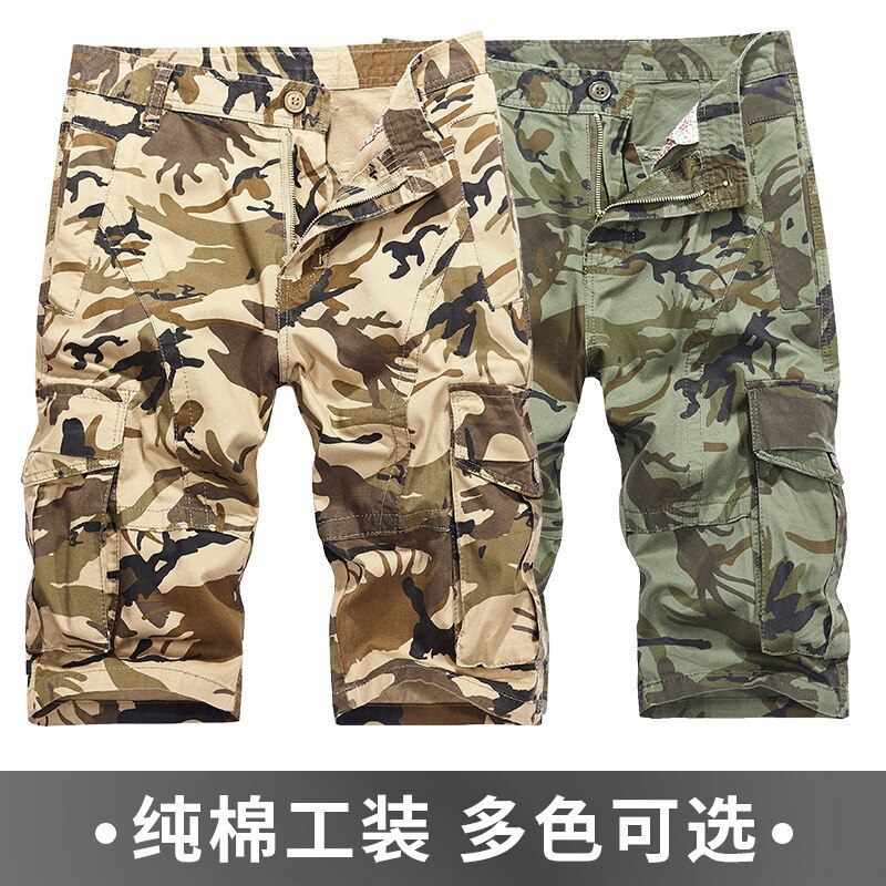 Patroon heren camouflage werkbroek multi-pocket cargo kleding heren sport kamperen training jacht broek shorts