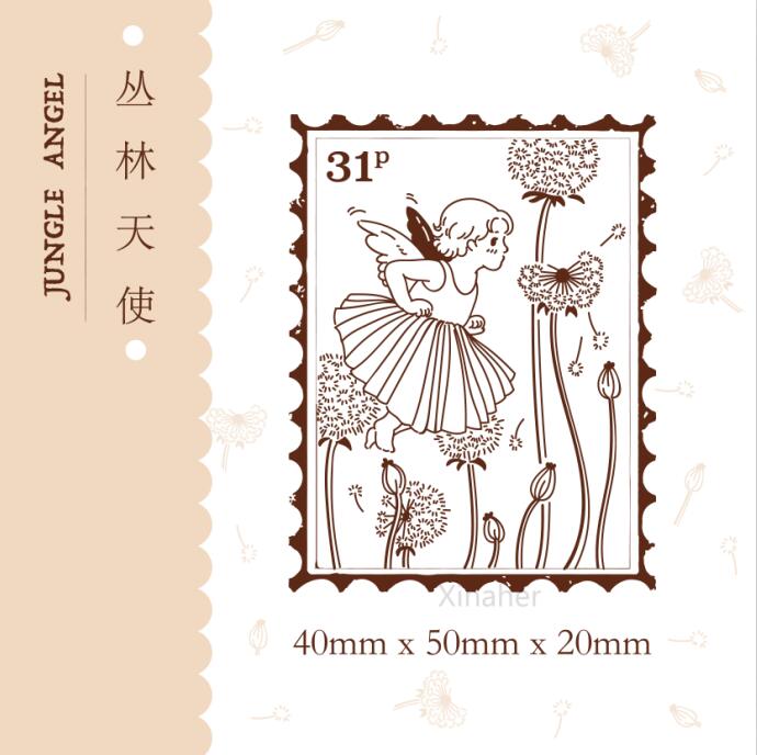 Xinaher Vintage Bos Engel Planeet Stempel Diy Houten Stempels Voor Scrapbooking Briefpapier Scrapbooking Standaard Stempel: F