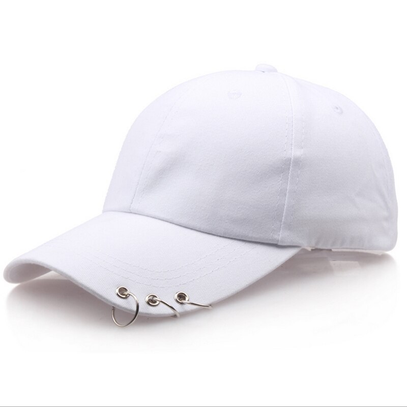 Forår sommer mænd kvinder kasket ensfarvet almindelig sort pink hvid snapback kasket baseball hatte med ringe justerbare baseball kasketter: Hvid