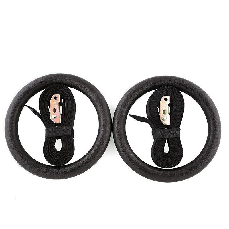 Anillos gimnásticos de ABS de 28mm, anillos de gimnasio de Fitness para entrenamiento de fuerza corporal, Crossfit, entrenamiento ajustable, negro: Blanco