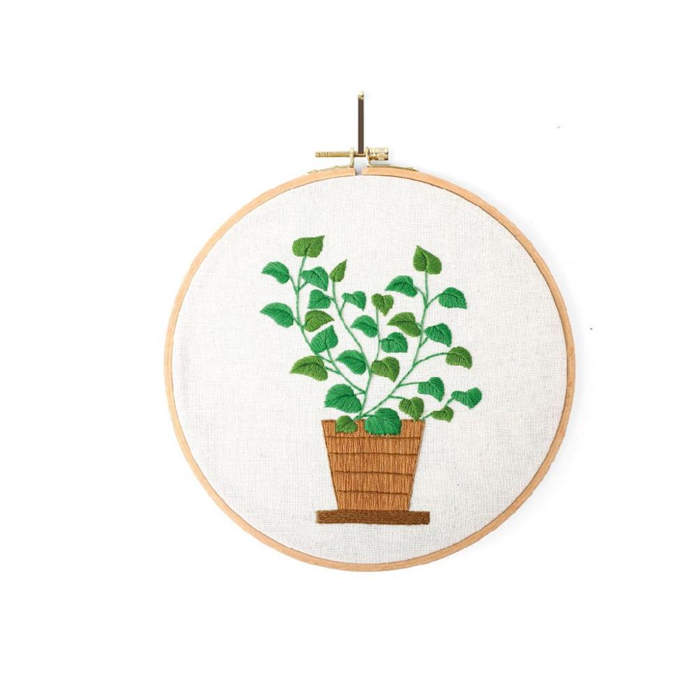 Full Range of Embroidery Cross Stitch Stamped Green Leaves Pattern Embroidery Cloth with Floral Kit Handmade DIY House Decor Q3: A