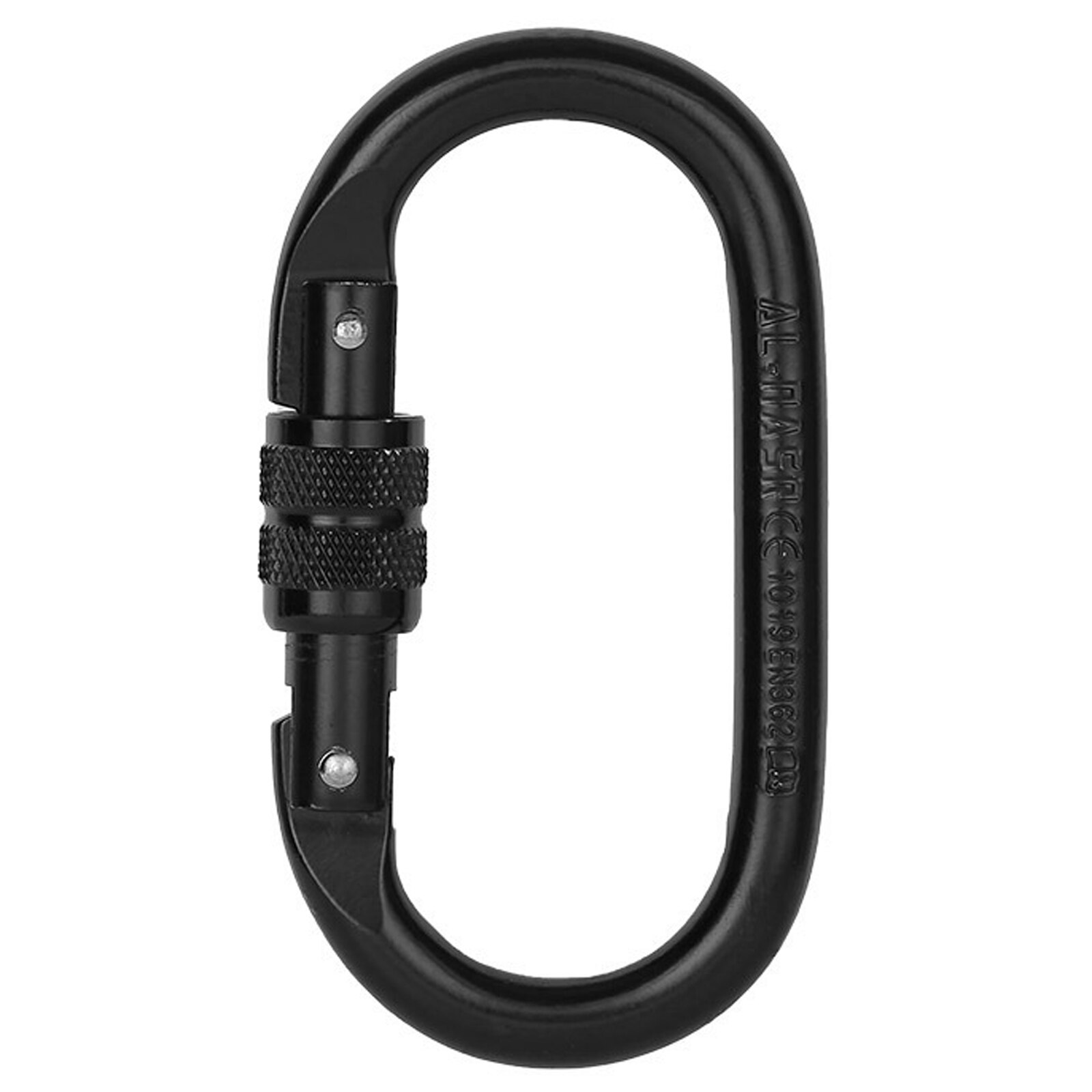 25KN Professionelle Klettern Karabiner Schraube Locking Tor Karabiner Heavy Duty O-form Stahl Klettern Schnalle Leichte Hängematte: Black