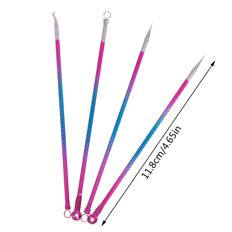 4/5pc Blackhead Comedone Acne Pimple Blackhead Remover Tool Needles Facial Pore Cleaner Spoon for Face Skin Care Tool: F