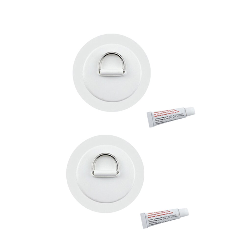 2 Stuks 4.3 Inch Rvs D- Pad/Patch Past Pvc Boot Kayak Kano: White