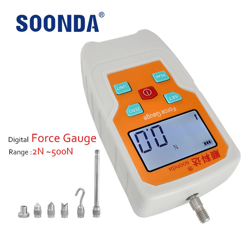 Digital Force Tool 2-500N,Force Gauge,Kg,Ib,Oz,Force Meter Pressure Gauge Spring Dynamometer Pulled Gage Tensile Testing Tester
