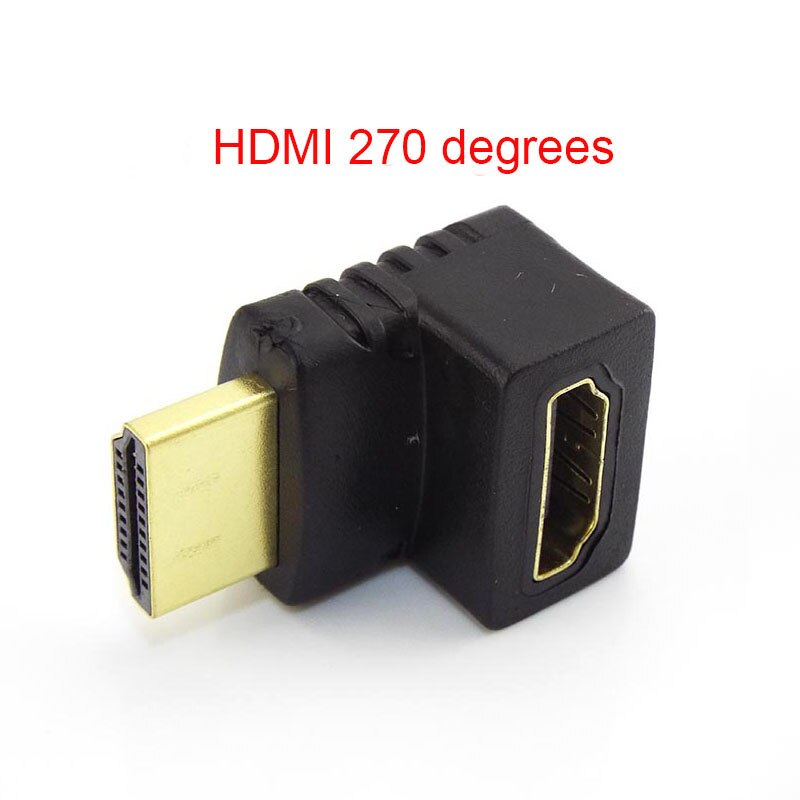 Adaptador de conector de Cable HDMI 270, convertidor macho a hembra HDMI de ángulo de 90 grados para extensor de adaptador de Cable HDTV de 1080P L19: 270 Degree