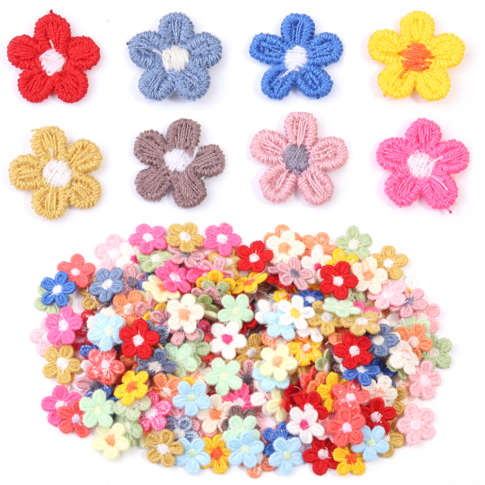 30Pcs Multicolor Flower Appliques Lace Floral Flower Embroidery Patch DIY Sewing Clothes Headwear Wedding Home Decorate Supplies