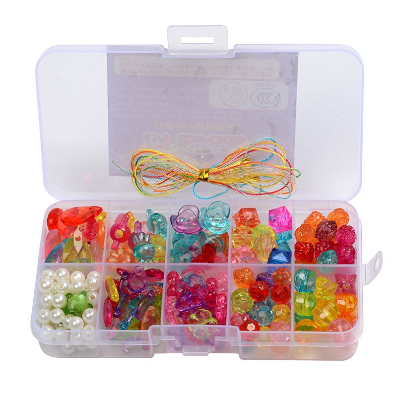 200 st pärlsats leksaker för pyssel 10 galler barn & #39 ;s pärlor flickor handgjorda pärlor armband halsband diy material barnleksak: D