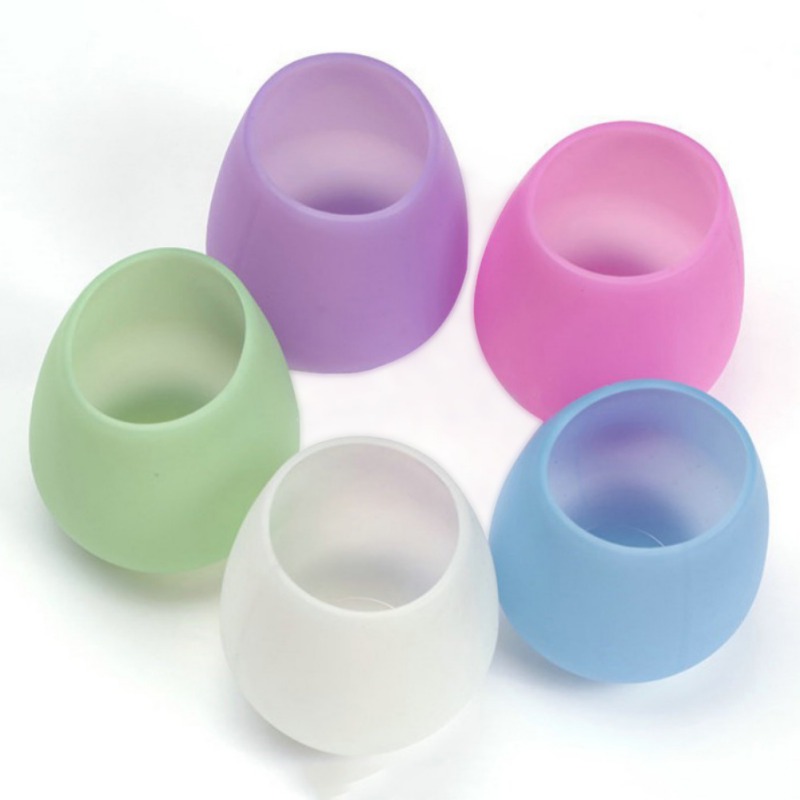 5Pcs Praktische Siliconen Wijn Bril Draagbare Rode Wijn Non-slip Opvouwbare Milieu Bier Cups Drinkwaren Voor Outdoor Picknick