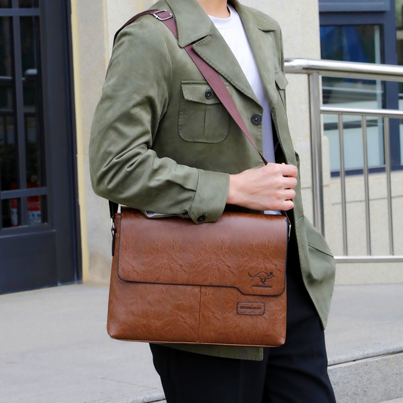 Heren Schoudertas Voor Ipad Lederen Zakelijke Handtas Mannen Messenger Bag Grote Zijsling Tas Mode Man Crossbody Tas