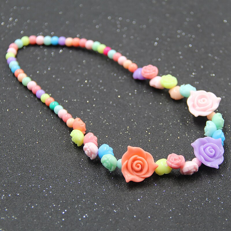 Mode Zoete Snoep Kleur Ketting Kralen Charmante Ketting Kinderen Cosplay Accessoire Roze Meisje Party Multicolor Sieraden