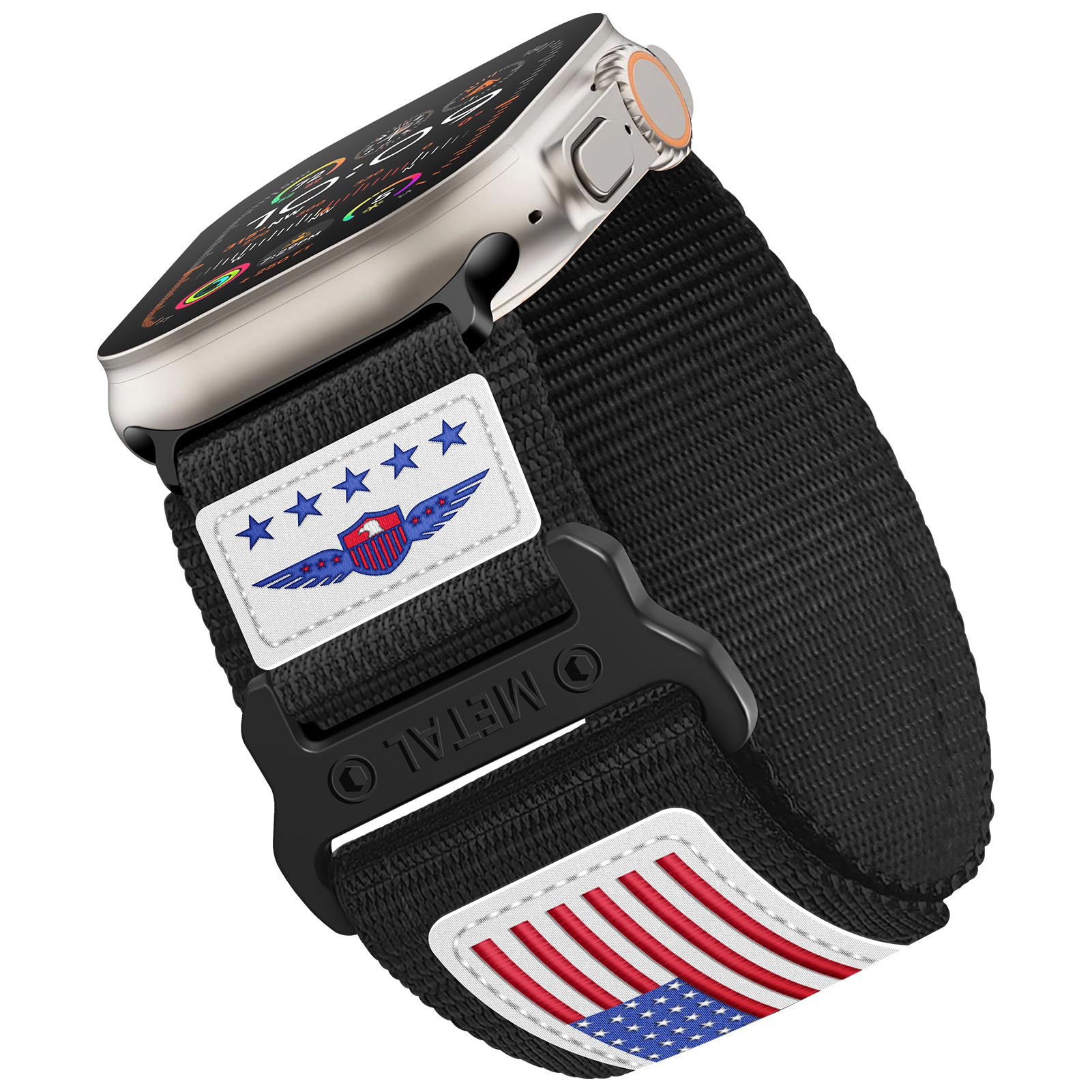 Sport Geweven Nylon Band Voor Apple Watch Ultra Band 49Mm 45Mm 42Mm 44 Mm Lederen Armband Iwatch Serie 9 7 6 5 4 8 Se Banden 44 Mm: L / GREEN BLUE