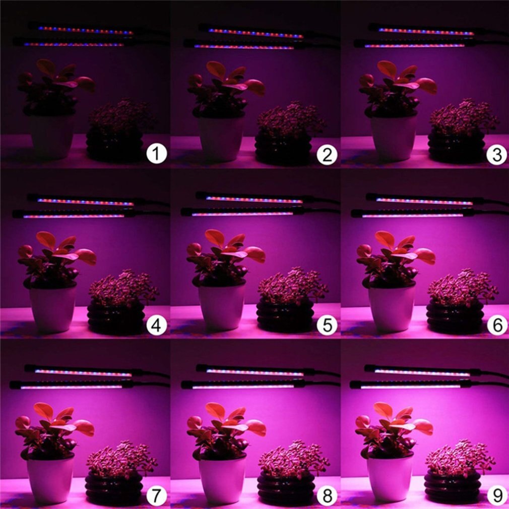 Ledet hoved vokser lys hydroponisk plante lampe blomst blomstre fuldt spektrum usb klip lampe til indendørs planter