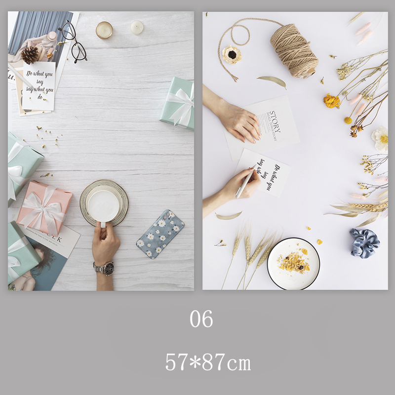 Background photography 2 Sides Marble Wood Grain photo studio Cosmetics Easter decoration 57*87cm Waterproof Photo background: 06
