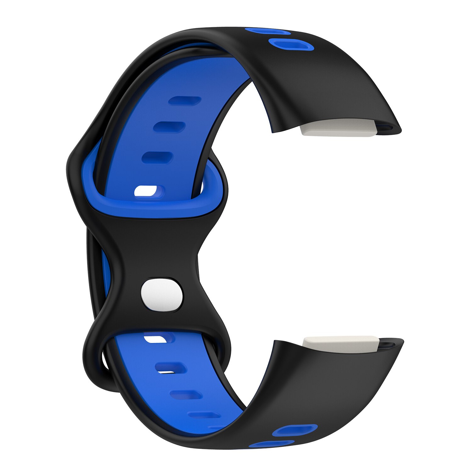 Pasek nylonowy do Fitbit Charge 5 elastyczna bransoletka z plecionki i dwukolorowy pasek silikonowy do Fitbit Charge 5 bransoletka pulsera: Black-Blue