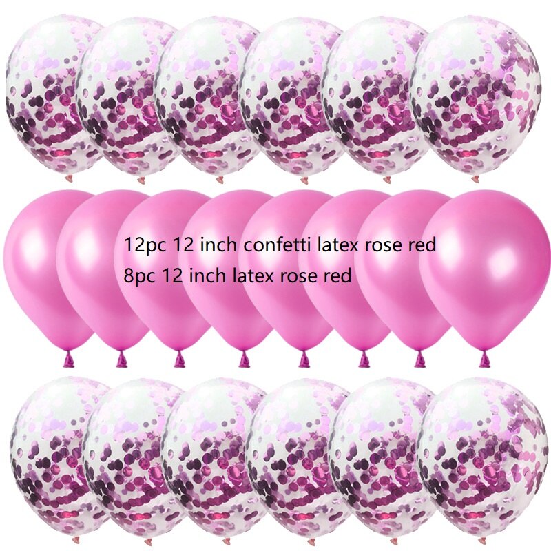 Supports de ballons cylindriques, 7 Tubes, décoration de fête prénatale, pour anniversaire, 7 Tubes: rose red