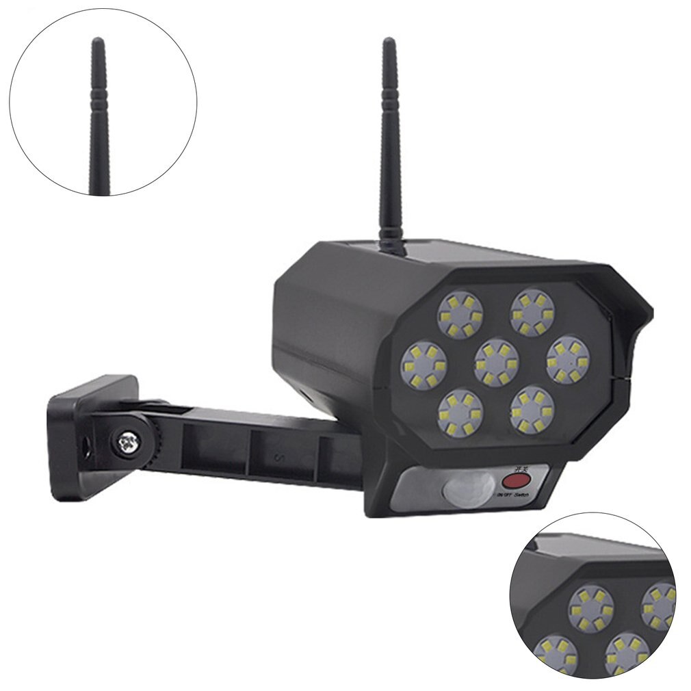 Solar 42LED Sensor Simulation Camera with Remote Control Integrated Solar Energy Human Body Sensor Street Light Monitoring Light