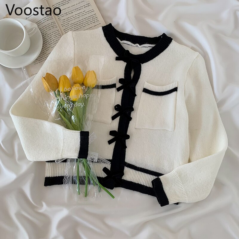 YAYA - Gebreide vest met geweven print - Chalk white dessin