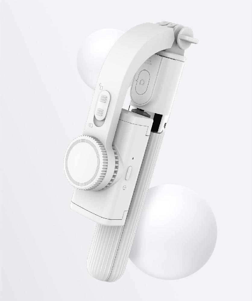 Bluetooth Selfie Stick - 860mm Extended - Wired Stabilizer - Aluminum - for Smartphones: White