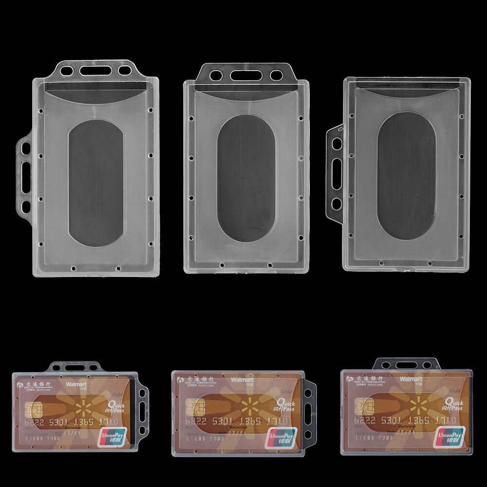 3Pcs Acryl Unisex Plastic Multi-Gebruik Hard Plastic Badge Werk Id Kaarthouder Protector Cover Case Id-kaart houder Nuttig