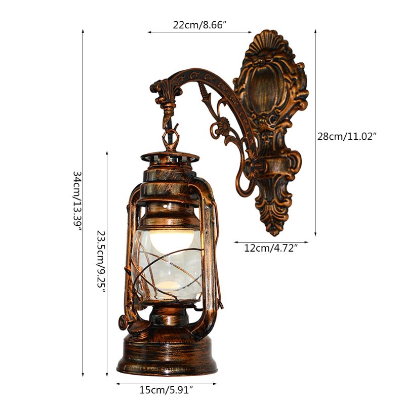 Vintage mur LED lampe grange lanterne rétro kérosène applique murale européenne Antique Style AXYC