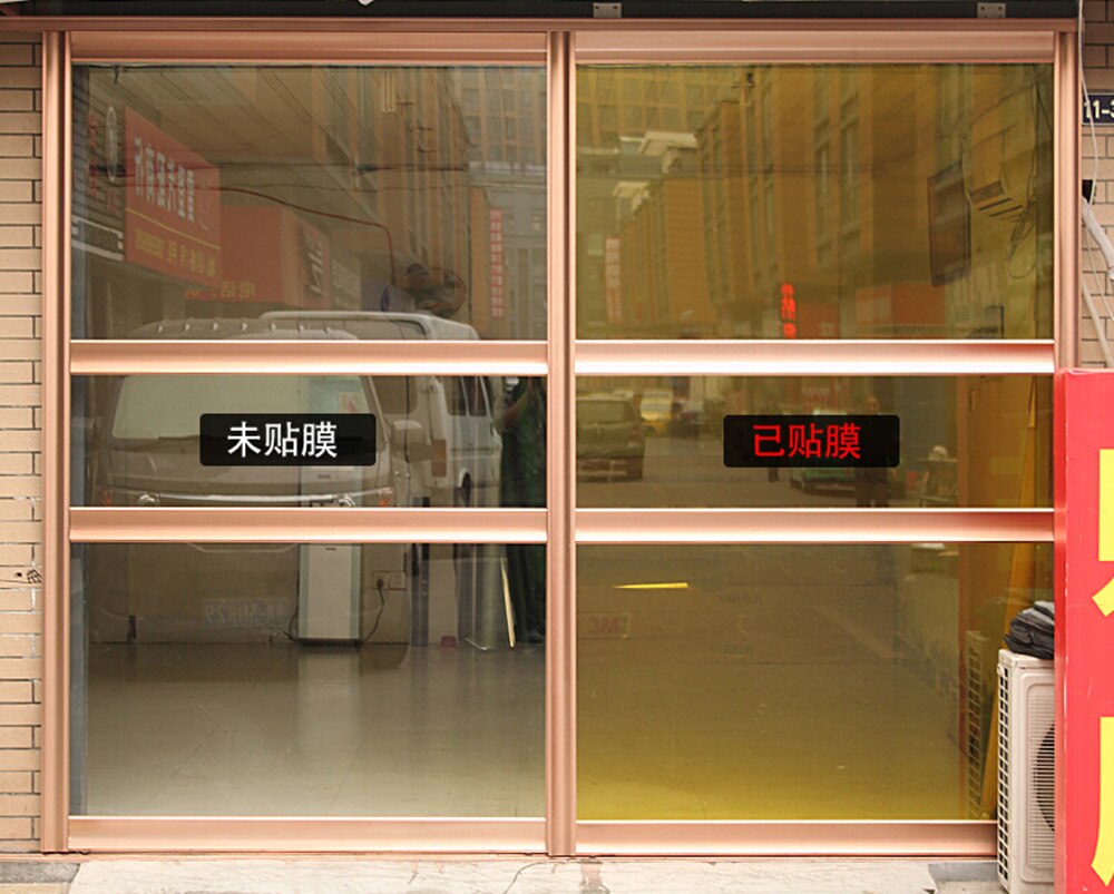 Gold Yellow Decoration Solar Tint Window Film Improve Privacy UV 99% Length: 1000cm(394") Party window Decor