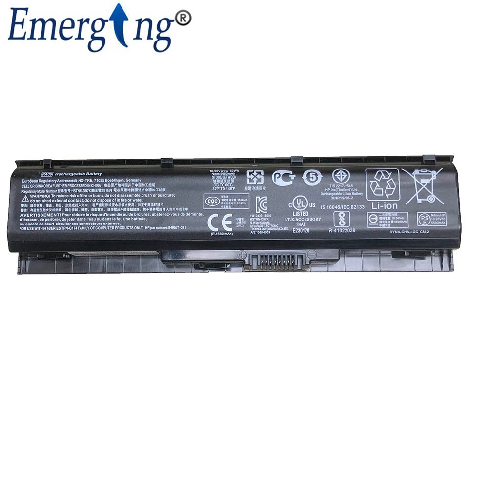 10.95V 62WH Original Laptop Battery PA06 For HP Omen 17-w000 17-w200 17-ab000 17t-ab200 HSTNN-DB7K 849571-241 849911-850