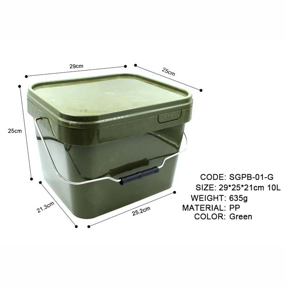 Carp Fishing Baiting Bucket With Spoon Set For Spod Particles Boilies Pellets Coarse Fishing Pellets Bait Mix Tools Throw Pesca