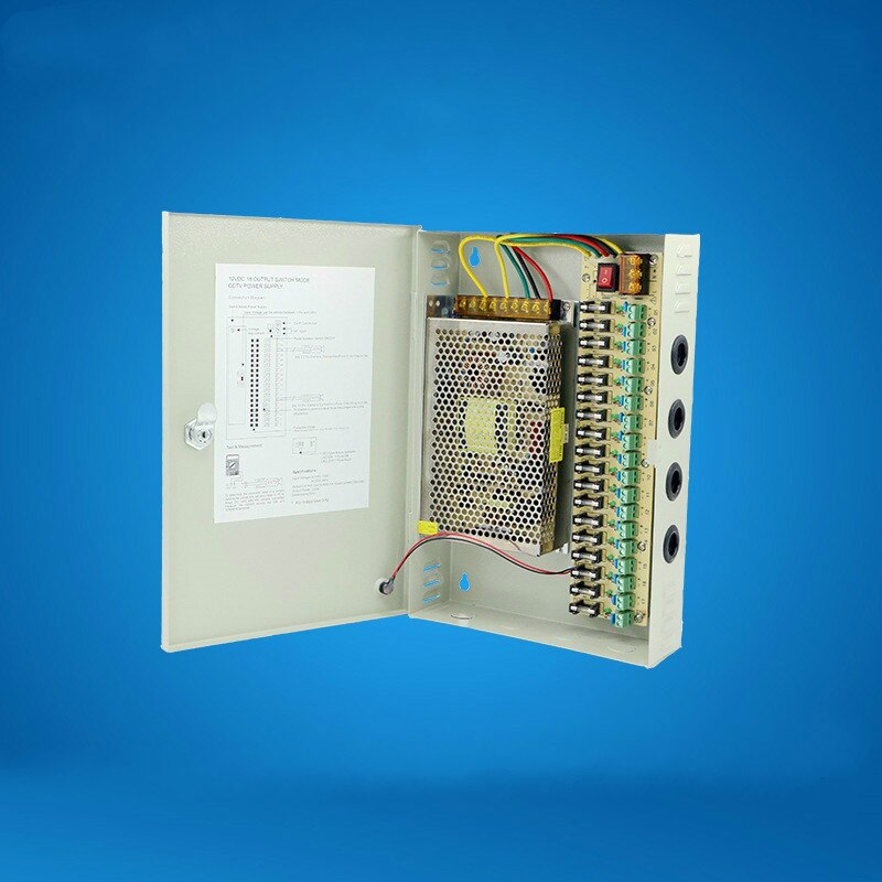 12V 20A 18 Channel Security Power Box Monitoring Centralized CCTV Power Supply Box Led Switch Power Box