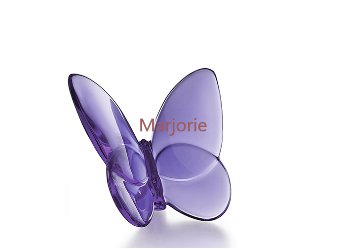 Sommerfuglevinger blafrende glas krystal papillon heldig sommerfugl glimter livligt med lyse farver ornamenter til hjemmet: Lilla