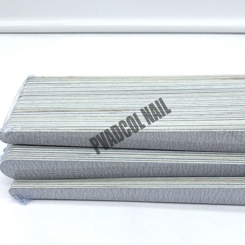 Lote de lijas para manicura , lote de 25 unids/paquete de limas para Nail Art, limas de uñas con gotitas, papel de lija para esmalte gris 100/180 Natural