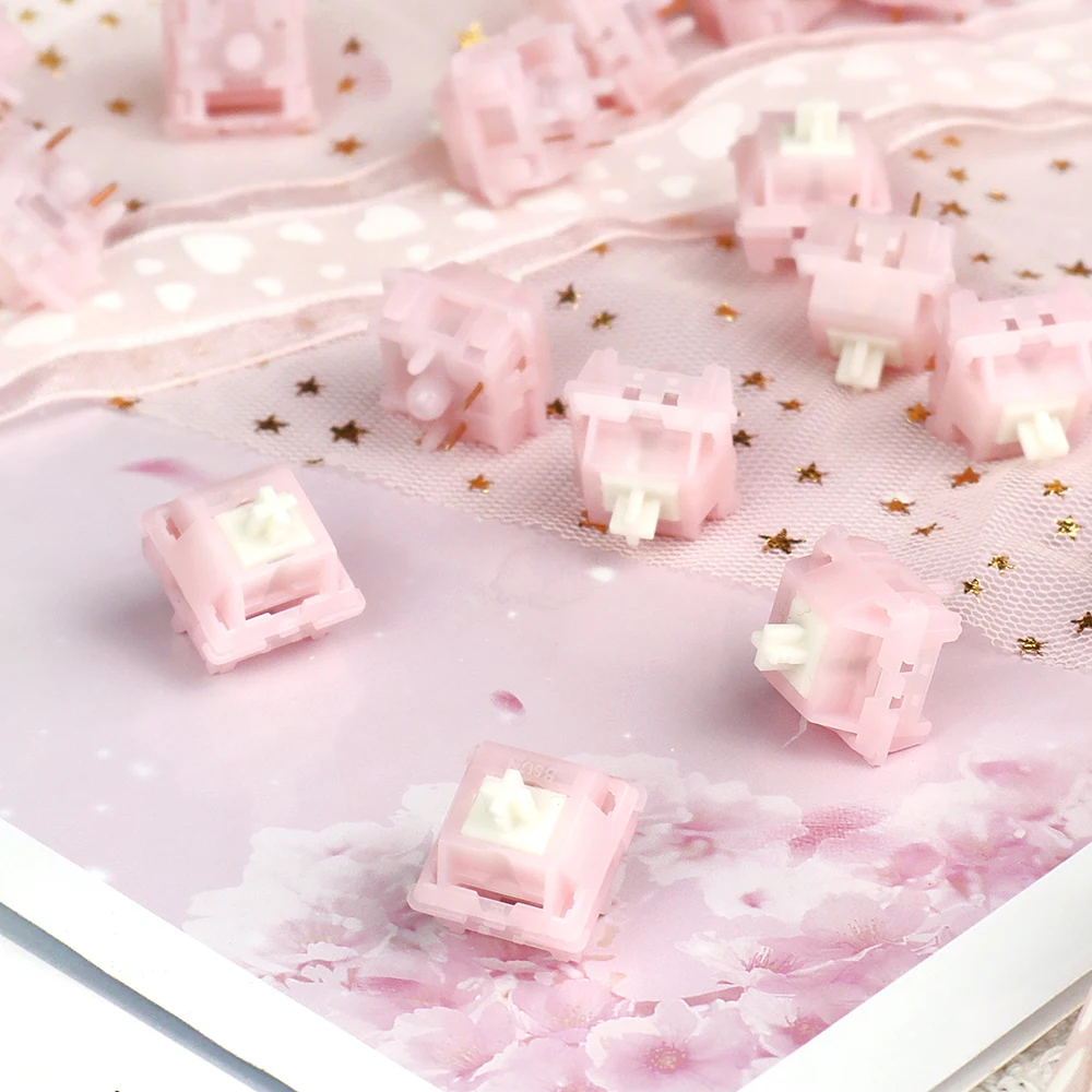 Mmd prinsesse stille bytte om rosa 32g 5- pinner lineære brytere 21mm fjærsmurte brytere ly pc mx mekanisk tastaturbryter