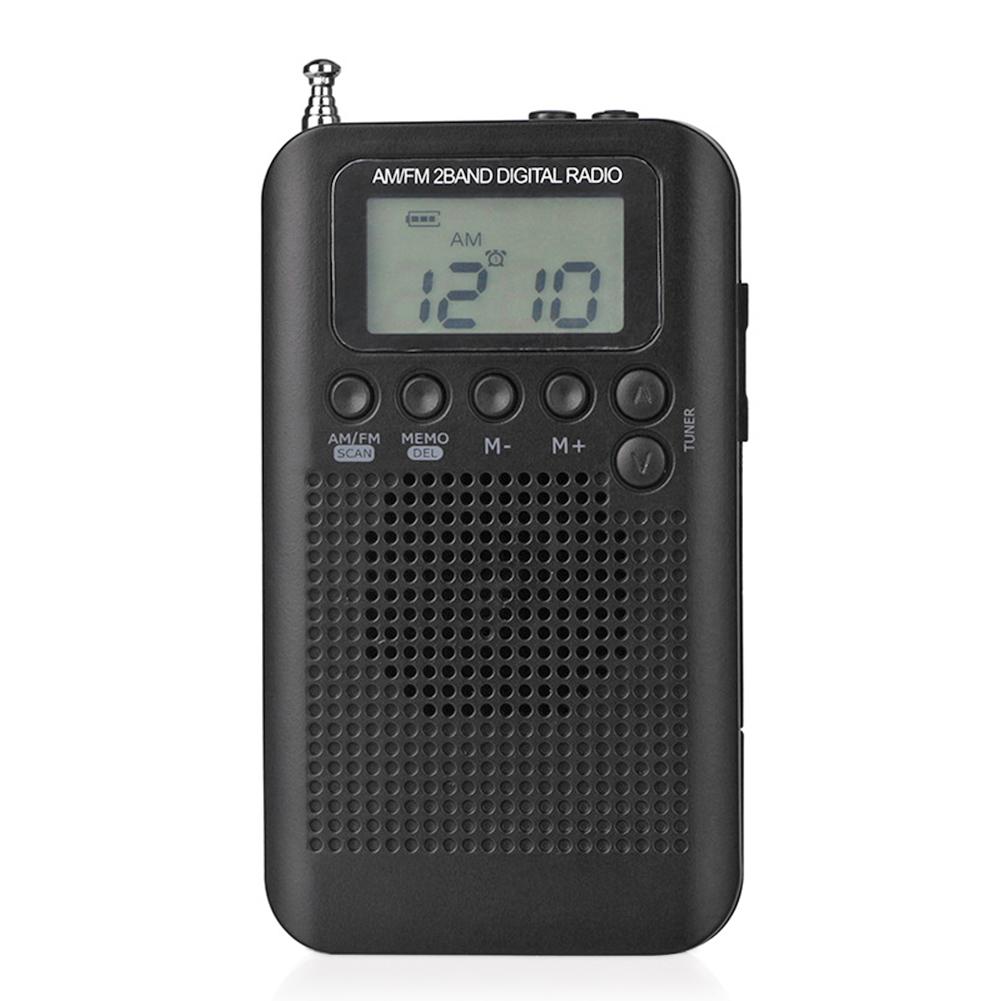 Esterno Portatile AM/FM Stereo Radio HRD-104 Tasca 2-Band Radio Digitale Mini Ricevitore Radio All'aperto con auricolare Cordino