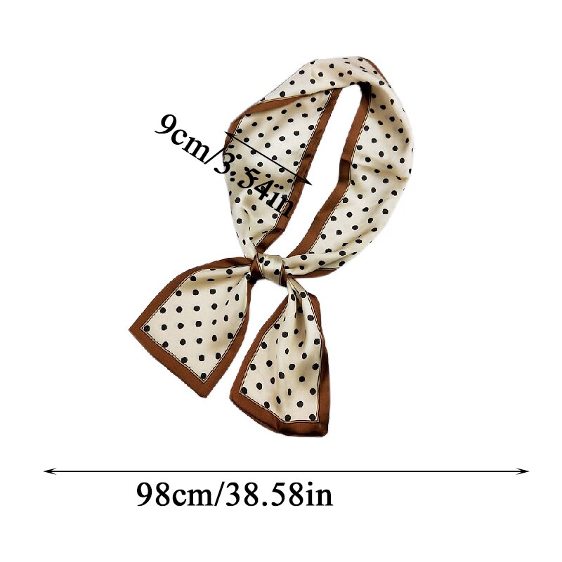 Bandas para el cabello DIY Scrunchies, banda para el pelo, banda de satén, bufandas ajustado largo, pañuelo para el pelo, cinta para la muñeca, pañuelo de seda, lunares