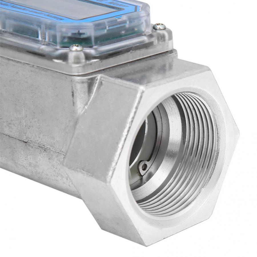 15-120L/Min Digital Turbine Flow Meter Diesel Fuel Flow Meter 1.5inch NPT Blue Electronic Flow Meter