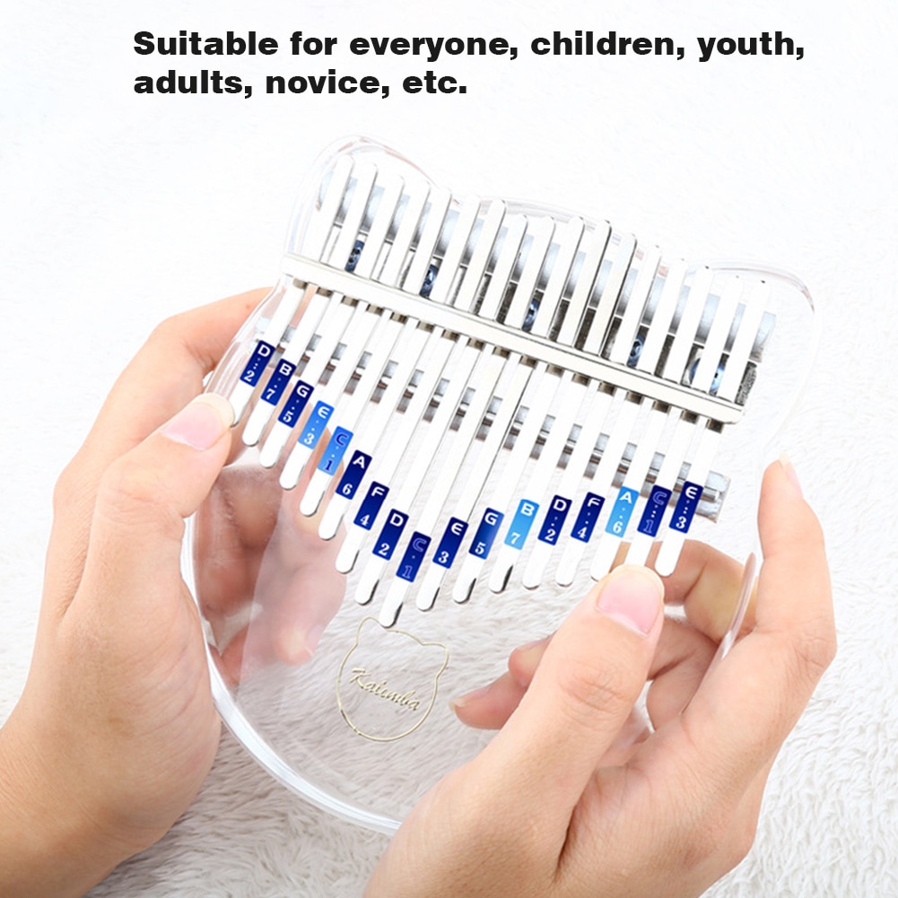 17 Key Entertainment Thumb Piano DIY Musical Instrument With Tuning Mallet Transparent Acrylic Sound Beginner Portable Kalimba