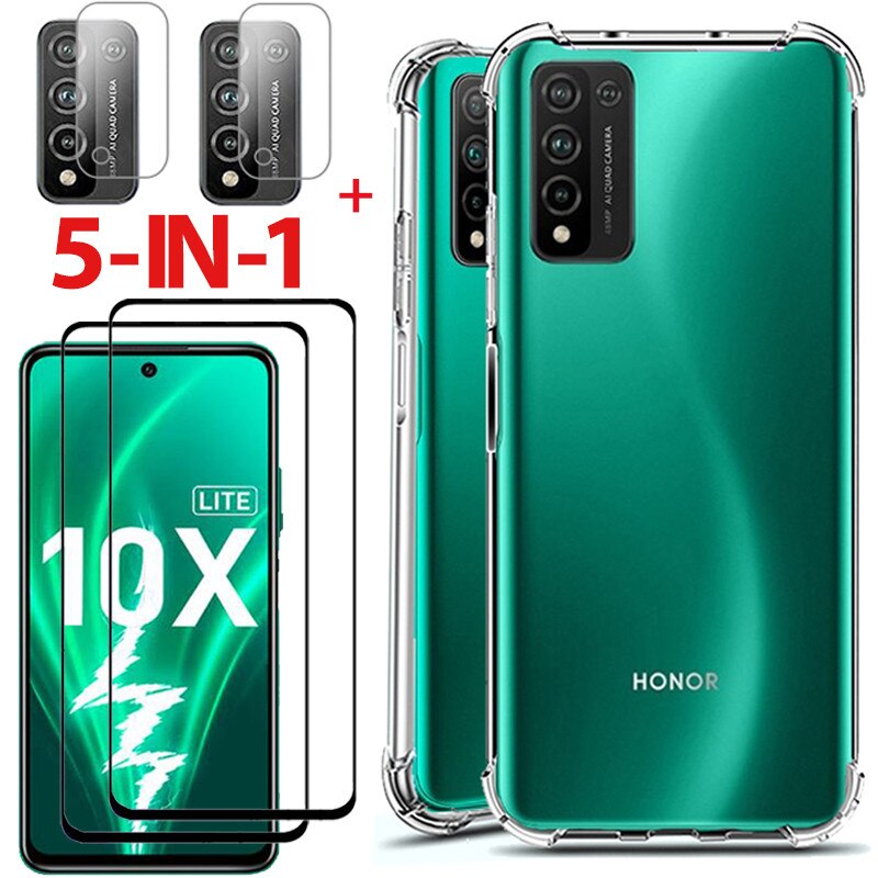 чехол, Case honor 10x lite Armor shockproof Cover honor 10 x lite clear phone Case homor x10 lite Smartphone Back Cover 10x-lite: honor x10 lite / 5-in-1