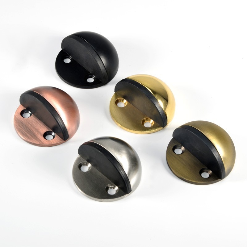Rustfrit stål dør stopper gummi dør prop anti-kollision træ toilet glas dørholder kile dørstop møbler hardware