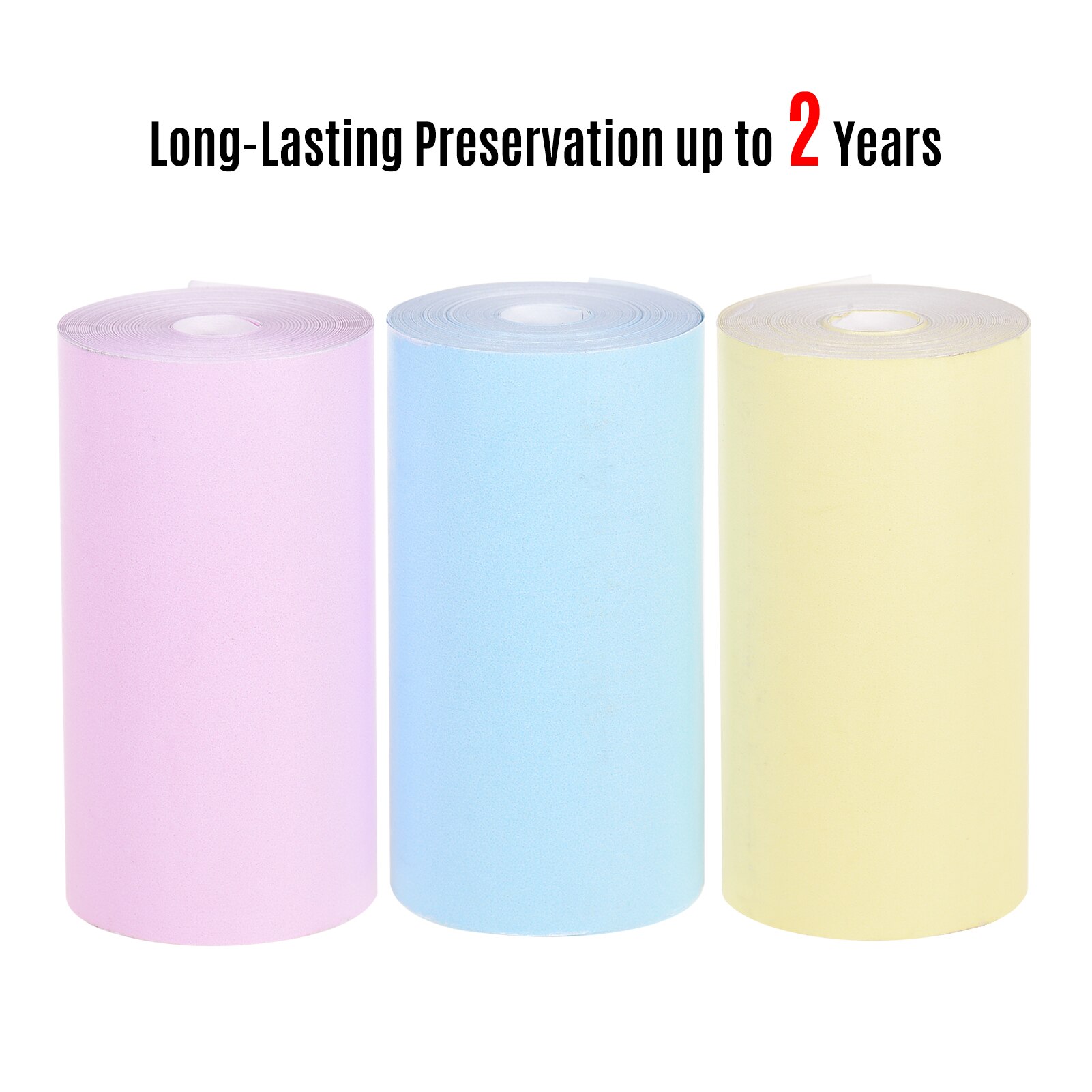 3 Rolls 57x30mm Thermal Paper Roll Receipt Paper Self-Adhesive BPA-Free Long-Lasting 10 Years for Pocket Thermal Photo Printer: Type 2