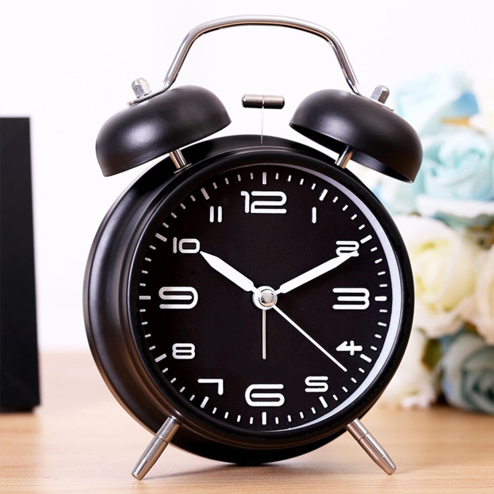 1PC Students Alarm Clock Simple Bedroom Desk Clock Cartoon with Night Light Alarm Clock Mute Alarm Clock Retro Ringing