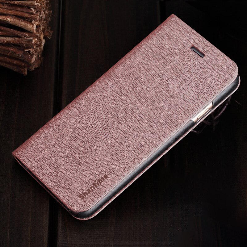 Holzmaserung PU Leder Fall Für Oukitel C21 Flip Fall Für Oukitel C21 Business Telefon Tasche Fall Weiche Silikon Zurück abdeckung: Rose gold